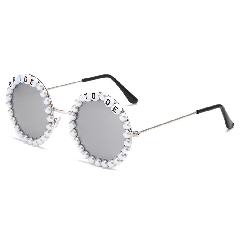 Wholesale Bridal Fashion Rhinestone Bride Peach Sunglasses